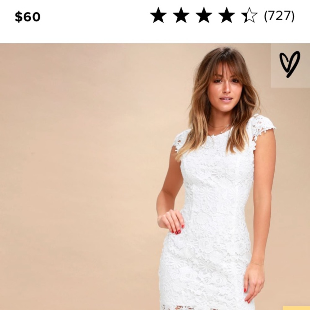 Lulu's White Lace Backless Dress